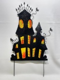 (9I) 28 INCH STEEL HAUNTED HOUSE MANSION HALLOWEEN YARD DECORATION