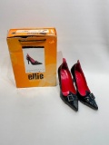 (10J) NEW ELLIE WITCHY VAMPIRE VAMPIRESS HIGH HEEL SHOES COSTUME BLACK SIZE 9