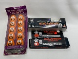 (7G) VINTAGE HALLOWEEN LIGHTS IN ORIGINAL PACKAGING GHOSTS, JACK O LANTERNS, SKULLS