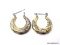 .925 STERLING SILVER LADIES HOOP ETCHED EARRINGS. ITEM IS SOLD AS IS WHERE IS WITH NO GUARANTEES OR