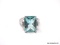 .925 STERLING SILVER LADIES 10 CT BLUE TOPAZ RING SIZE 8. ITEM IS SOLD AS IS WHERE IS WITH NO