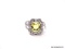 .925 STERLING SILVER LADIES 4 CT CITRINE RING. SIZE 8. ITEM IS SOLD AS IS WHERE IS WITH NO