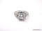 .925 STERLING SILVER LADIES 1 CT ART DECO RING. SIZE 7. ITEM IS SOLD AS IS WHERE IS WITH NO