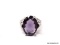 .925 STERLING SILVER LADIES 5 CT AMETHYST FILIGREE RING. SIZE 8. ITEM IS SOLD AS IS WHERE IS WITH NO
