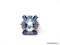 .925 STERLING SILVER LADIES 5 CT BLUE TOPAZ & SAPPHIRE RING. SIZE 8. ITEM IS SOLD AS IS WHERE IS