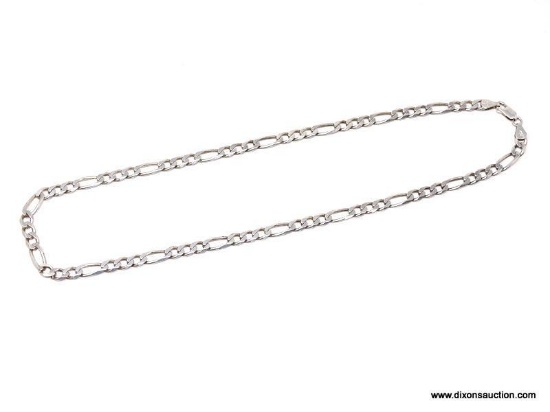 .925 STERLING SILVER UNISEX 3-1 FIGARO NECKLACE. ITEM IS SOLD AS IS WHERE IS WITH NO GUARANTEES OR