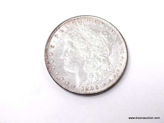 1896 UNCIRCULATED MORGAN SILVER DOLLAR. ITEM IS SOLD AS IS WHERE IS WITH NO GUARANTEES OR WARRANTY.