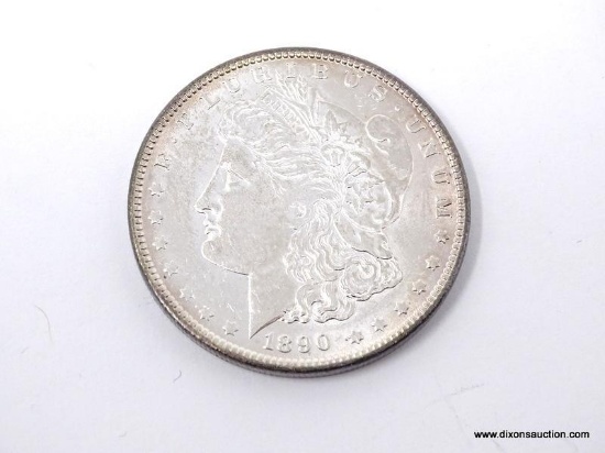 1890-P UNCIRCULATED MORGAN SILVER DOLLAR. ITEM IS SOLD AS IS WHERE IS WITH NO GUARANTEES OR