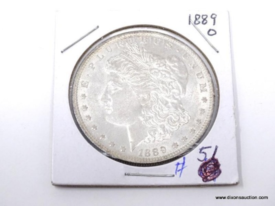 1889-O GEM UNCIRCULATED MORGAN SILVER DOLLAR-KEY DATE. ITEM IS SOLD AS IS WHERE IS WITH NO