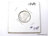 1942P GEM UNCIRCULATED MERCURY DIME. ITEM IS SOLD AS IS WHERE IS WITH NO GUARANTEES OR WARRANTY. NO