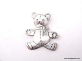 .925 STERLING SILVER LADIES TEDDY BEAR BROOCH. ITEM IS SOLD AS IS WHERE IS WITH NO GUARANTEES OR