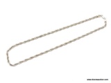 .925 STERLING SILVER UNISEX 5 MM HEAVY ROPE NECKLACE 20 IN LONG. ITEM IS SOLD AS IS WHERE IS WITH NO