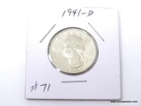 1941-D GEM UNCIRCULATED WASHINGTON QUARTER. ITEM IS SOLD AS IS WHERE IS WITH NO GUARANTEES OR