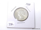 1932-P UNCIRCULATED WASHINGTON QUARTER. ITEM IS SOLD AS IS WHERE IS WITH NO GUARANTEES OR WARRANTY.