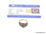 .925 LADIES STERLING SILVER RING WITH .30 CARAT FANCY BROWN DIAMOND WITH IGR CERTIFICATION. SIZE