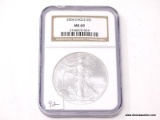 2004 US AMERICAN EAGLE DOLLAR MS 69 MGC. ITEM IS SOLD AS IS WHERE IS WITH NO GUARANTEES OR WARRANTY.