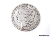 1901-S MORGAN SILVER DOLLAR. ITEM IS SOLD AS IS WHERE IS WITH NO GUARANTEES OR WARRANTY. NO REFUNDS