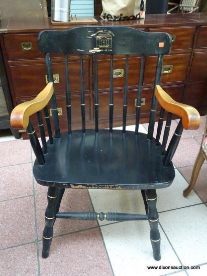 (R1) VINTAGE UNIVERSITY OF VIRGINIA SCHOOL OF LAW ARMCHAIR. MEASURES 24 IN X 22 IN X 35 IN. HAS SOME