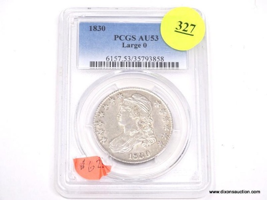 1830 BUST HALF DOLLAR - LARGE 0 - AU 53 - GRADED BY PCGS #6157.53/35793858.