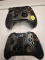 (BAY 7) 2 BLACK XBOX ONE CONTROLLERS. NEED BATTERIES. ITEM IS SOLD AS IS WHERE IS WITH NO GUARANTEES