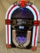 (BAY 7) VICTROLA RADIO IN THE FORM OF A JUKEBOX. HAS AM/FM RADIO AND CD PLAYER. ITEM IS SOLD AS IS