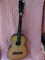 (BAY 7) ENCORE BRAND VINTAGE ACOUSTIC GUITAR. NEEDS A HIGH 