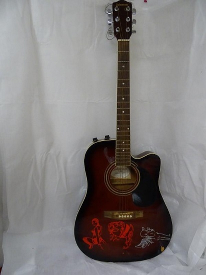 (SC) JOHNSON BY AXL RED ACOUSTIC ELECTRIC GUITAR. MODEL G-650-T3. ITEM IS SOLD AS IS WHERE IS WITH