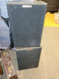 (BAY 7) PAIR OF KLIPSCH SPEAKERS IN WOODEN CASES. HAVE SEEN SOME USE. ITEM IS SOLD AS IS WHERE IS