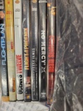 (BAY 7) BAG LOT OF DVDS TO INCLUDE TITLES SUCH AS MR. & MRS. SMITH, RAMBO, UNDEFEATED, OCEAN'S