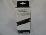 (SC) GARMIN PREMIUM HEART RATE MONITOR. IS IN BOX. ITEM IS SOLD AS IS WHERE IS WITH NO GUARANTEES OR
