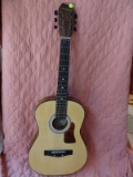 (BAY 7) FIRST ACT ACOUSTIC GUITAR. ITEM IS SOLD AS IS WHERE IS WITH NO GUARANTEES OR WARRANTY. NO