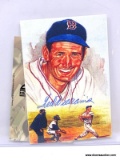 TED WILLIAMS SIGNED AND FRAMED PHOTOGRAPH. MEASURES 5 IN X 7 IN. HAS COA. ITEM IS SOLD AS IS WHERE