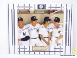 MANTLE/DIMAGGIO/FORD/MARTIN SIGNED AND MATTED PHOTOGRAPH. MEASURES 11 IN X 14 IN. HAS COA. ITEM IS