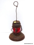 ANTIQUE EMBURY RAILROAD STYLE LANTERN. ITEM IS SOLD AS IS WHERE IS WITH NO GUARANTEE OR WARRANTY. NO