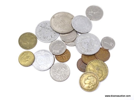 BAG OF FOREIGN COINS. ITEM IS SOLD AS IS, WHERE IS, WITH NO GUARANTEE OR WARRANTY. NO RETURNS.