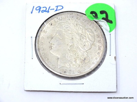 1921-D MORGAN DOLLAR. ITEM IS SOLD AS IS, WHERE IS, WITH NO GUARANTEE OR WARRANTY. NO RETURNS.