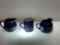 (6F) DEEP COBALT BLUE CREAM PITCHERS INCLUDING ANTIQUE STONEWARE WITH NO MARK, GIBSON, AND CHEQUERS