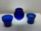 (7G) COBALT BLUE GLASS SUCCULENT PLANTING POTS (TALLEST IS 5 INCHES)