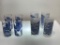 (7G) WEDGWOOD COUNTRYSIDE BLUE AND WHITE GLASS TUMBLERS AND BLUE WILLOW GLASS TUMBLERS