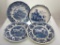 (7G) SCENIC BLUE AND WHITE TRANSFERWARE PLATES INCLUDING ENGLISH VILLAGE BY SALEM CHINA CO, ROYAL