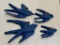 (8H) ANTIQUE HAND PAINTED WOODEN SWALLOWS (LARGE ARE 5.5 INCHES LONG)
