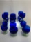 (1A) CAPERS BLUE AND GREEN BY BLOCK SET OF 18 GLASSES INCLUDING WATER GOBLETS, WAINE GLASSES, AND