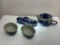 (9I) REPRODUCTION VICTORIA WARE IRONSTONE JUICER, LIDDED TRINKET BOX, AND SOAP DISHES