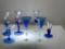 (10J) ASSORTED COBALT BLUE & CLEAR APERITIF CORDIAL GLASSES INCLUDING THOMAS GOLDE SHERRY GLASS