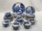(3C) NASCO HANDPAINTED LAKEVIEW JAPAN TRANSFERWARE (CONDITION ISSUES) INCLUDES DINNER PLATES, SALAD
