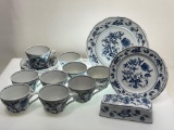 (7G) A FEW PIECES OF BLUE DANUBE (BLUE ONION PATTERN) CHINA, JAPAN
