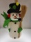 TABLE TOP CLOTH SNOWMAN WITH WISK BROOM - MEASURES 10.5