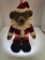 OLD FASHION TEDDY BEAR DRESSED AS SANTA WITH STRING BEARD - MEASURES APPROX 19