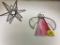 PAIR OF STAINED GLASS ORNAMENTS - ONE ANGEL AND ONE POLYGON STAR