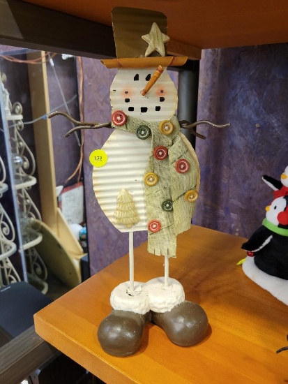 METAL TABLE TOP SNOWMAN - MEASURES 14" TALL